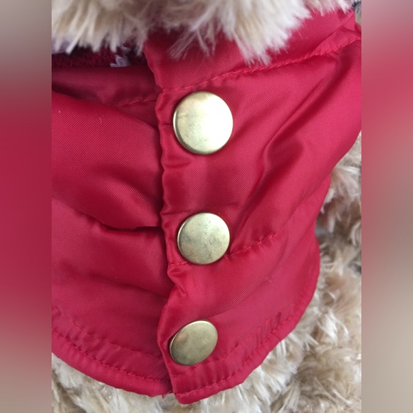 FAO Schwarz 14” Plush Teddy Bear Gift Puffer Vest Scarf w/ Hang Tag - Picture 8 of 9